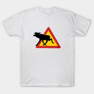 Moose traffic sign in Sweden T-Shirt